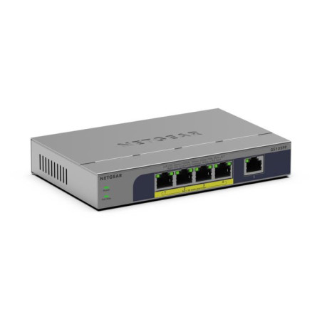 NETGEAR GS105PP Non gestito Gigabit Ethernet (10 100 1000) Supporto Power over Ethernet (PoE) Montaggio da desktop parete Grigio