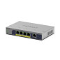 NETGEAR GS105PP Non gestito Gigabit Ethernet (10/100/1000) Supporto Power over Ethernet (PoE) Montaggio da desktop/parete Grigio