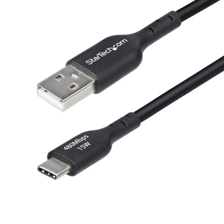 StarTech.com Cavo di ricarica USB-A a USB-C da 30cm, Cavetto di ricarica e sincronizzazione USB 2.0 3A, rivestimento in TPE -