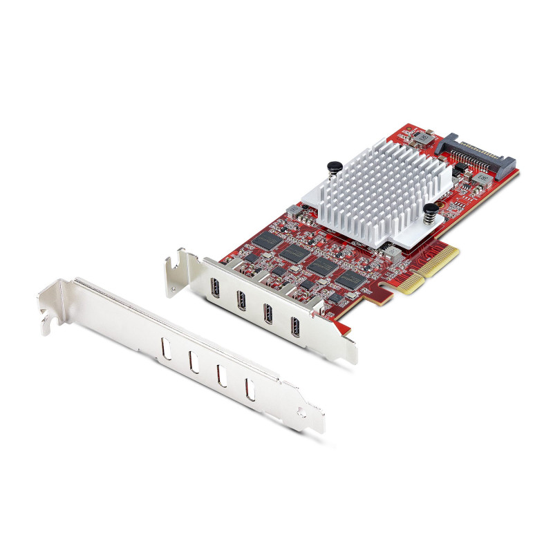 StarTech.com P10Q4C-USB-CARD-LP Scheda PCIe USB-C a 4 Porte, USB 3.2 10Gbps, Express USB Type-C con 4 Controller USB