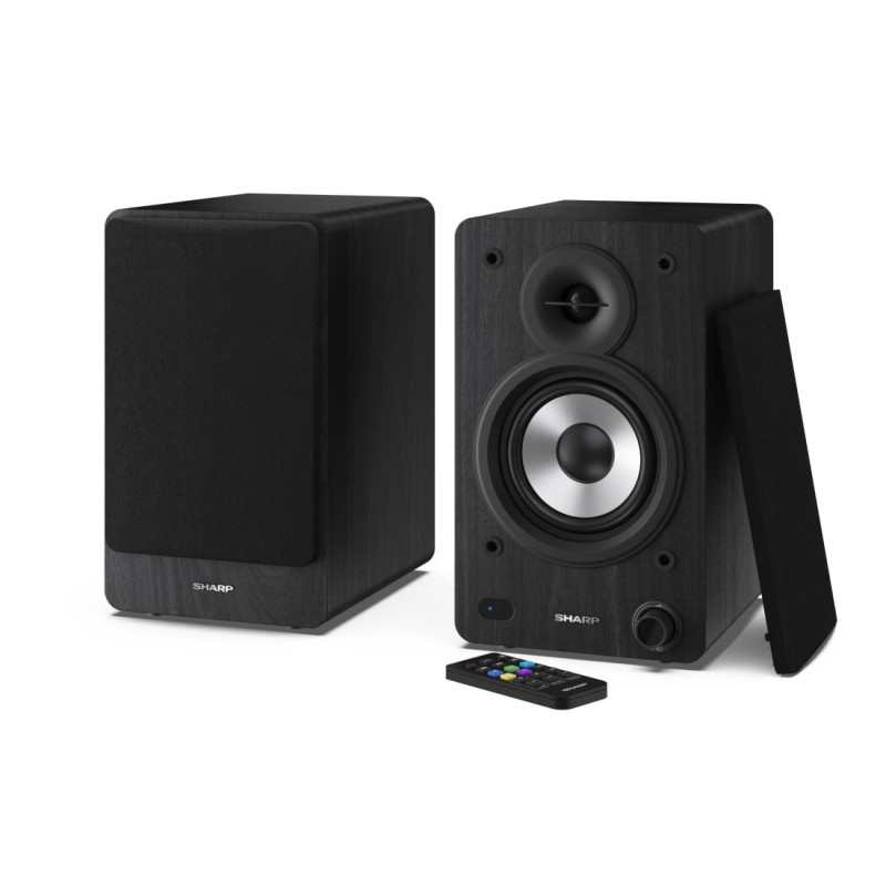 Sharp Bookshelf Speakers 2-vie Nero Con cavo e senza cavo 60 W