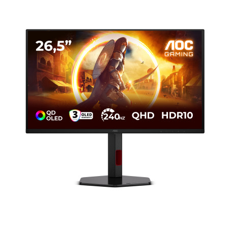 AOC G4 Q27G4ZDR Monitor PC 67,3 cm (26.5") 2560 x 1440 Pixel Quad HD QD-OLED Nero, Rosso