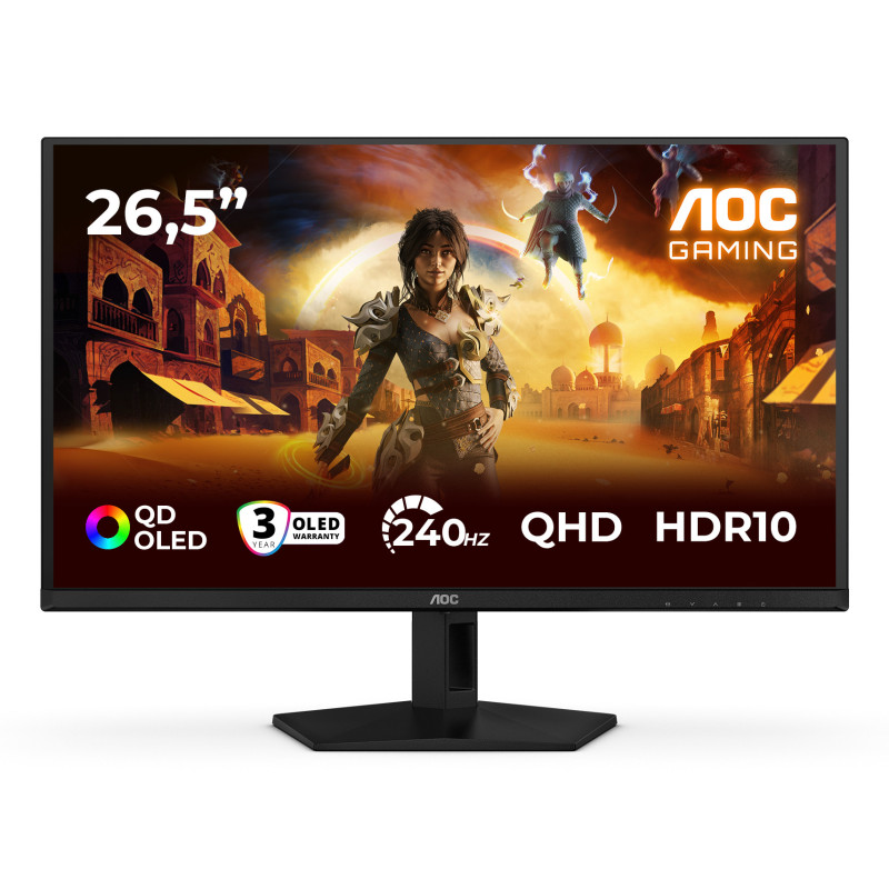 AOC G4 Monitor PC Q27G41ZDF 67,3 cm (26.5") 2560 x 1440 Pixel Quad HD QD-OLED Nero, Rosso