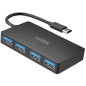 Nilox NXHUBUSC04 hub di interfaccia USB 3.2 Gen 1 (3.1 Gen 1) Type-A 5000 Mbit/s Nero Nilox NXHUBUSC04 hub di interfaccia USB 3.2 Gen 1 (3.1 Gen 1) Type-A 5000 Mbit/s Nero
