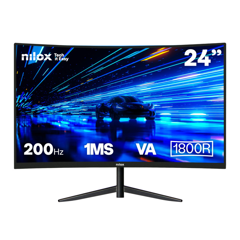 Nilox MONITOR 23 8 CURVO 200HZ HDMI DP Monitor PC 60,5 cm (23.8") 1920 x 1080 Pixel Full HD LCD Nero