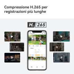 Imou Cell GO Full Color 2K (3MP) Telecamera Wi-Fi Esterno Interno Batteria Senza Fili, Rilevamento PIR Umano, Visione Notturna