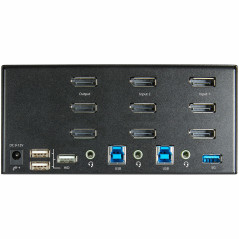 StarTech.com KVM Switch DisplayPort a due porte e triplo monitor DP - 4K 60Hz UHD HDR - KVM DP 1.2 per computer desktop con hub