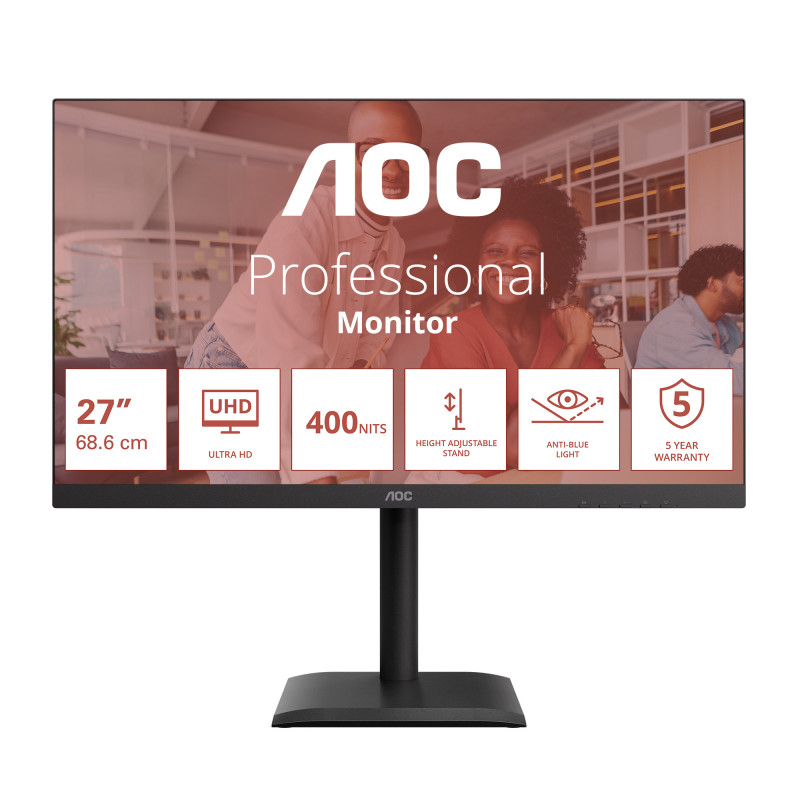 AOC E4 U27E4CV Monitor PC 68,6 cm (27") 3840 x 2160 Pixel 4K Ultra HD LED Nero