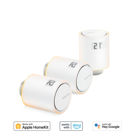 Netatmo Set 3 Valvole Termostatiche Intelligenti Aggiuntive per il Termostato Intelligente e per il Kit di base per