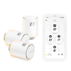 Netatmo Set 3 Valvole Termostatiche Intelligenti Aggiuntive per il Termostato Intelligente e per il Kit di base per