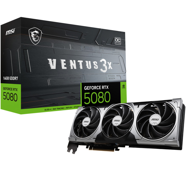 MSI VENTUS GeForce RTX5080 16G 3X OC NVIDIA GeForce RTX 5080 16 GB GDDR7 MSI VENTUS GeForce RTX5080 16G 3X OC NVIDIA GeForce RTX 5080 16 GB GDDR7
