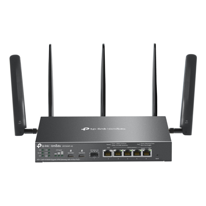 TP-Link ER706WP-4G router wireless Gigabit Ethernet Dual-band (2.4 GHz/5 GHz) Nero TP-Link ER706WP-4G router wireless Gigabit Ethernet Dual-band (2.4 GHz/5 GHz) Nero