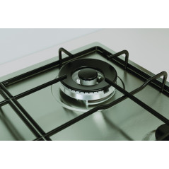 Indesit THP 642 W IX I 1 piano gas inox 60cm 4 fuochi bruciatore doppia corona griglie smaltate