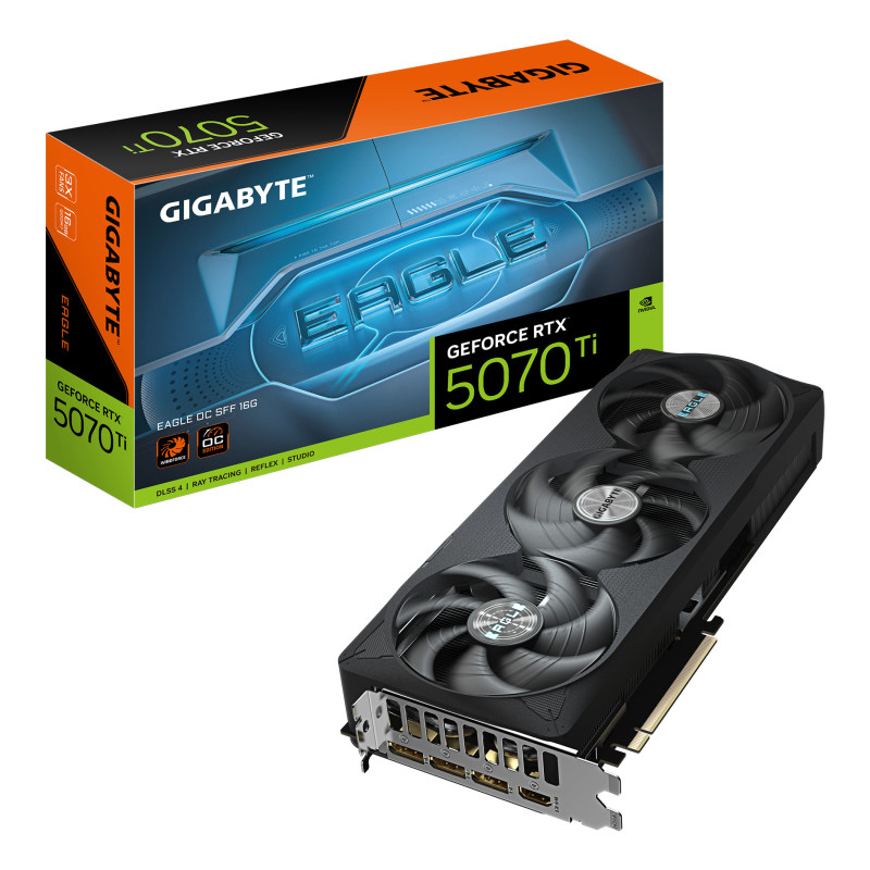 GIGABYTE GeForce RTX 5070 Ti EAGLE OC SFF 16G Scheda Grafica - 16GB GDDR7, 256 bit, PCI-E 5.0, 2542 MHz Core Clock, 3 x DP GIGABYTE GeForce RTX 5070 Ti EAGLE OC SFF 16G Scheda Grafica - 16GB GDDR7, 256 bit, PCI-E 5.0, 2542 MHz Core Clock, 3 x DP