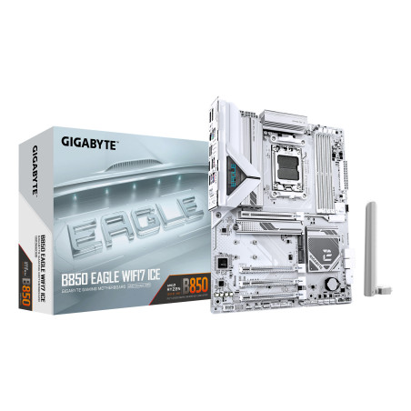 GIGABYTE B850 EAGLE WIFI7 ICE Scheda madre - CPU AMD Ryzen serie 9000, VRM digitale a 8+2+2 fasi, fino a 8200 MHz DDR5 (O.C.),