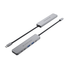 Conceptronic DONN33G replicatore di porte e docking station per laptop Cablato USB 3.2 Gen 1 (3.1 Gen 1) Type-C Argento