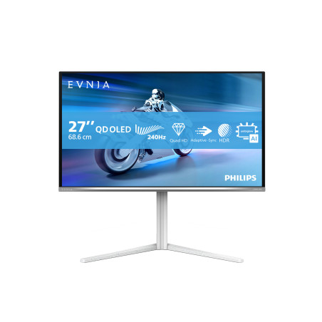 Philips Evnia 6000 27M2N6501L/00 Monitor PC 67,3 cm (26.5") 2560 x 1440 Pixel Quad HD QD-OLED Bianco