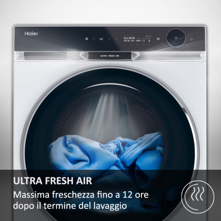 Haier Ultra X11, Lavatrice Carica Frontale 10 KG, 20% più efficente della classe A, 1400 giri, Bianco, Direct Motion, Refresh,