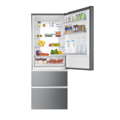 Haier 3D 70 Serie 3 HTOPMNE7193 Libera installazione 450 L Platino, Acciaio inox