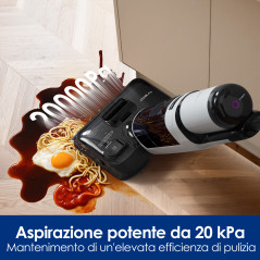 Tineco FloorOne i5 Stretch PLUS Lavapavimenti aspirapolvere senza fili, Design reclinabile a 180°, aspirazione 20000 Pa, zero
