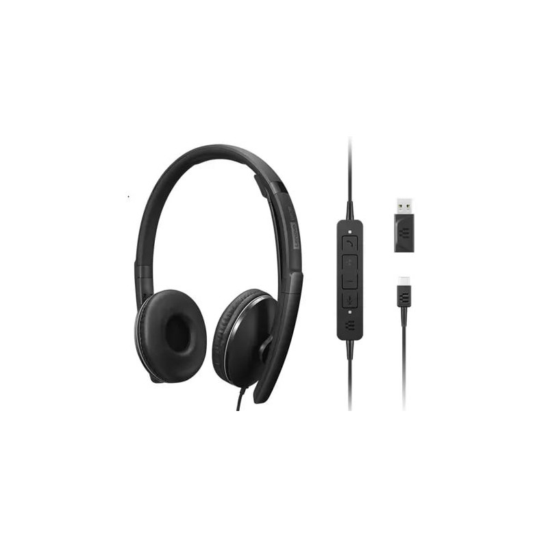 Lenovo 4XD1M39029 cuffia e auricolare Cablato A Padiglione USB tipo-C Nero - 0195892090441