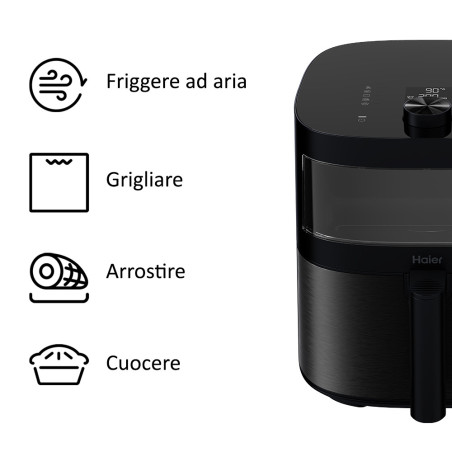 Haier I-Master Series 5 HAF5TWA 011 6,5 L Indipendente 2000 W Friggitrice ad aria calda Nero