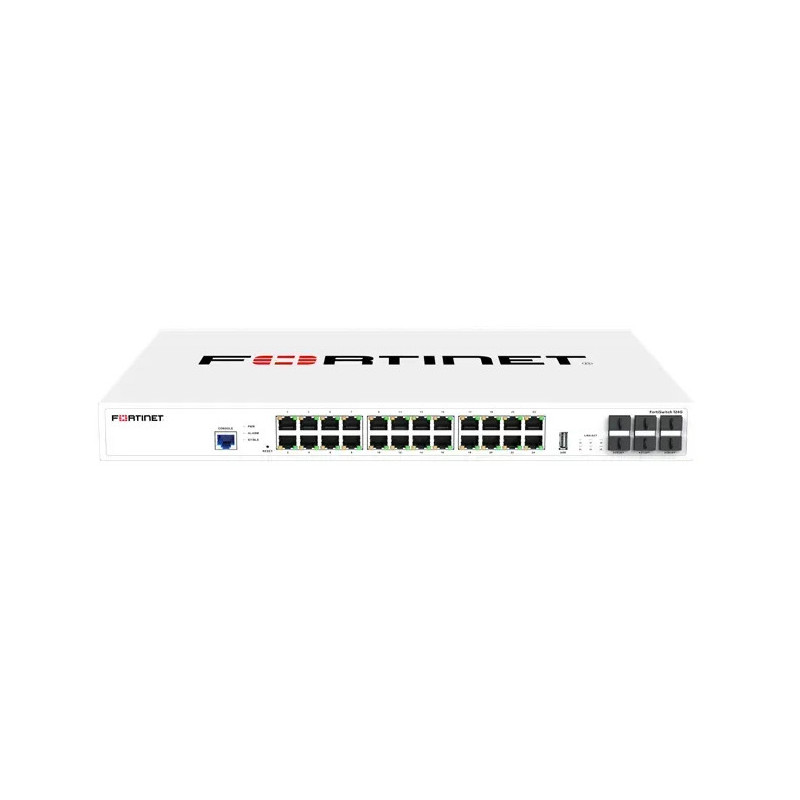 Fortinet FS-124G switch di rete Gestito L2 10G Ethernet (100/1000/10000) Supporto Power over Ethernet (PoE) 1U
