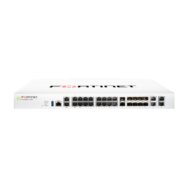 Fortinet FortiGate 100F firewall (hardware) 1U 20 Gbit/s Fortinet FortiGate 100F firewall (hardware) 1U 20 Gbit/s