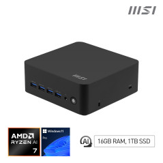 MSI Cubi Z AI 8M R7 8845HS FS 16GB 1TB W11P AMD Ryzen™ 7 DDR5-SDRAM SSD Windows 11 Pro Mini PC Nero