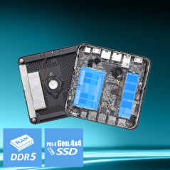 MSI Cubi Z AI 8M R7 8845HS FS 16GB 1TB W11P AMD Ryzen™ 7 DDR5-SDRAM SSD Windows 11 Pro Mini PC Nero