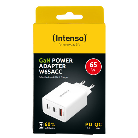Intenso POWER ADAPTER 1XUSB-A/2XUSB-C/7806512 Universale Bianco AC Ricarica rapida Interno