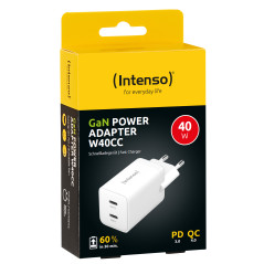 Intenso POWER ADAPTER 2XUSB-C GAN 7804012 Universale Bianco AC Ricarica rapida Interno