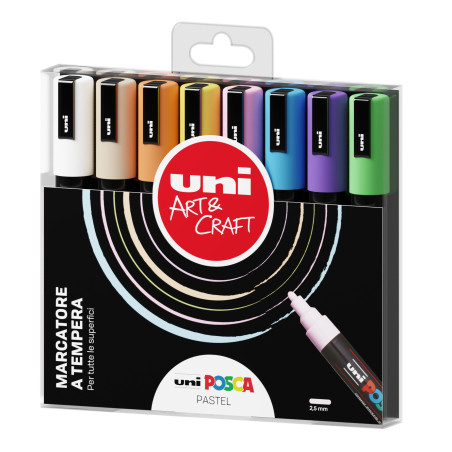 POSCA Punta Media Pastel, Confezione 8 Pezzi