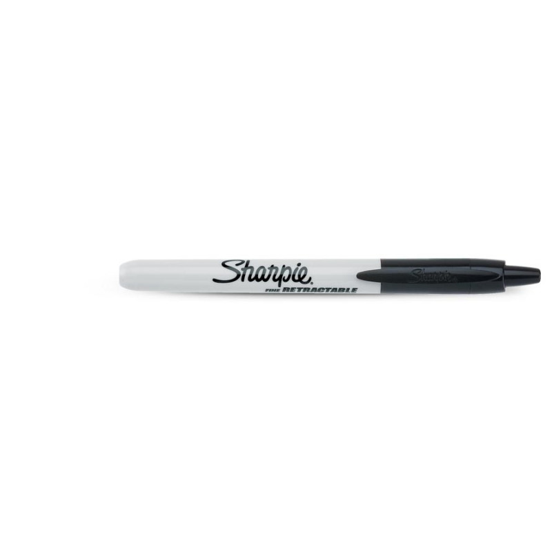 Sharpie Fine Retractable marcatore permanente Punta sottile Nero