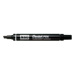 Pentel N 60 marcatore permanente Punta smussata Nero 12 pz