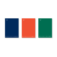 Pigna Monocromo quaderno per scrivere A4 96 fogli Blu, Verde, Arancione