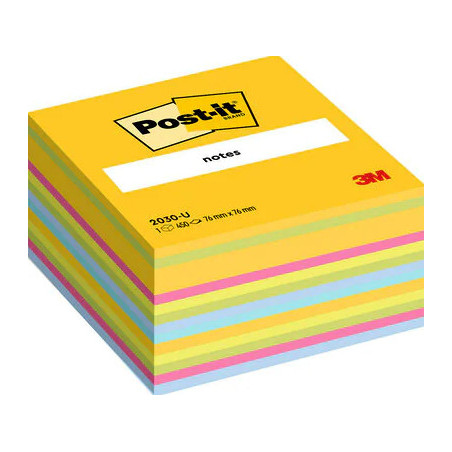Post-It 7100172383 pouch autoadesiva Quadrato Blu, Verde, Rosa, Giallo 450 fogli Autoadesivo