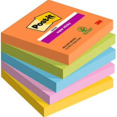 Post-It 7100258933 pouch autoadesiva Quadrato Blu, Verde, Arancione, Rosa, Giallo 90 fogli Autoadesivo
