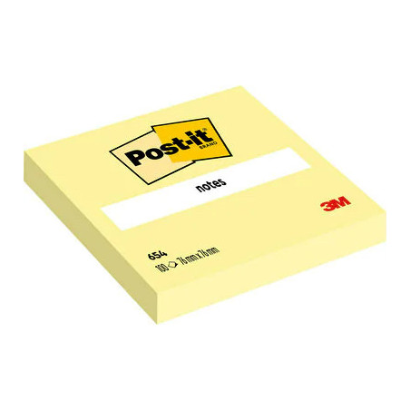 Post-It 654-CY pouch autoadesiva Quadrato Giallo 100 fogli Autoadesivo