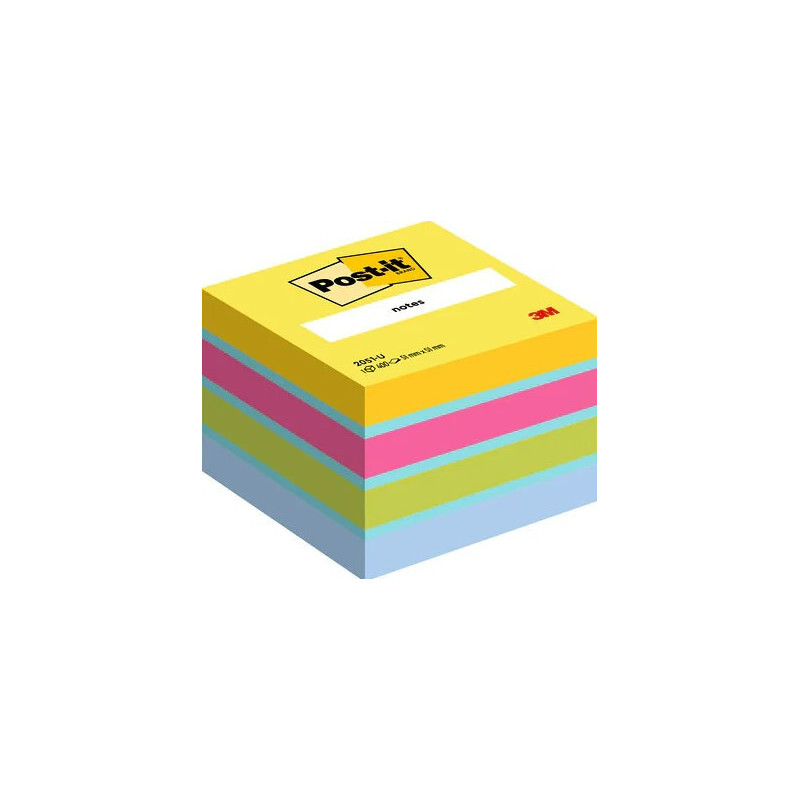 Post-It 2051-U pouch autoadesiva Quadrato Blu, Verde, Rosa, Giallo 400 fogli Autoadesivo