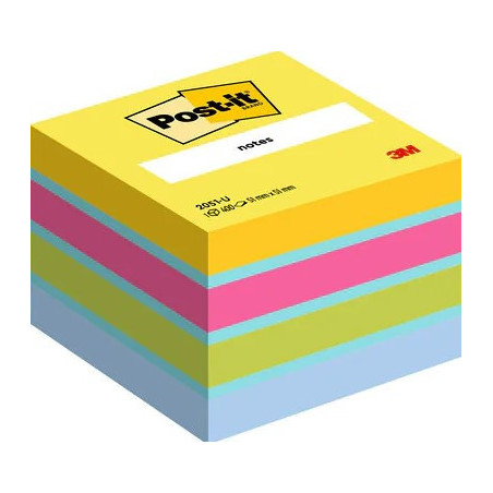 Post-It 2051-U pouch autoadesiva Quadrato Blu, Verde, Rosa, Giallo 400 fogli Autoadesivo