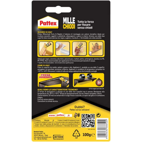 Pattex Millechiodi Forte&Rapido 100g