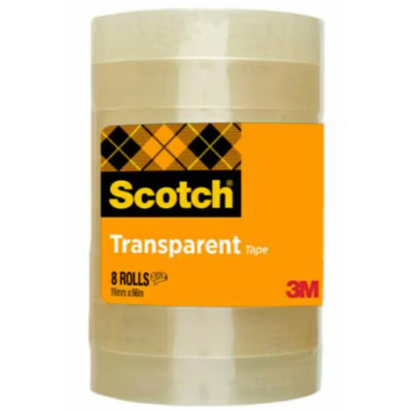 Scotch 7100213204 nastro adesivo da cancelleria 66 m Acrilico, Polipropilene (PP) Trasparente 8 pz