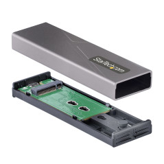 StarTech.com Box SSD M2 NVME - Adattatore USB-C 10Gbps a M.2 NVMe/SATA - Case Esterno USB-C (3.0/3.1) in Allu M2-USB-C-NVME-SATA