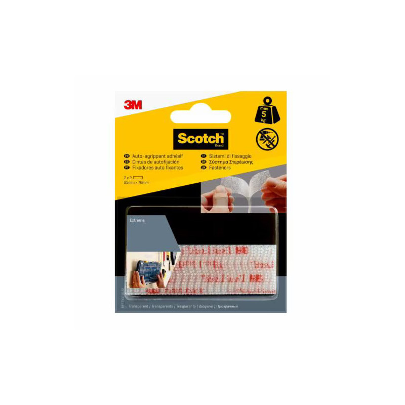 Scotch 7100151768 Velcro Trasparente 2 pz
