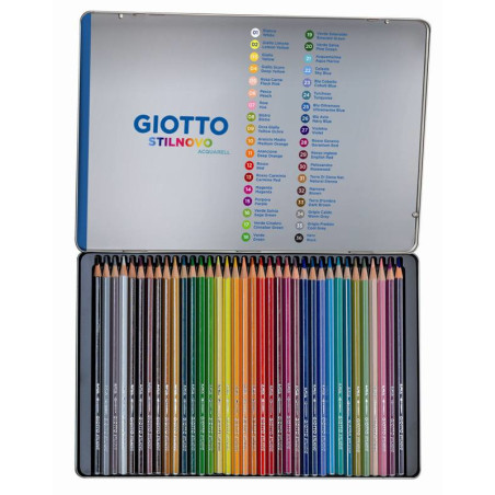 F.I.L.A. Scatola Metallo 36 Pastelli Giotto Stilnovo Acquarellabili