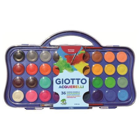 F.I.L.A. Scatola 36 Pastiglie Acquerelli Con 2 Pennelli