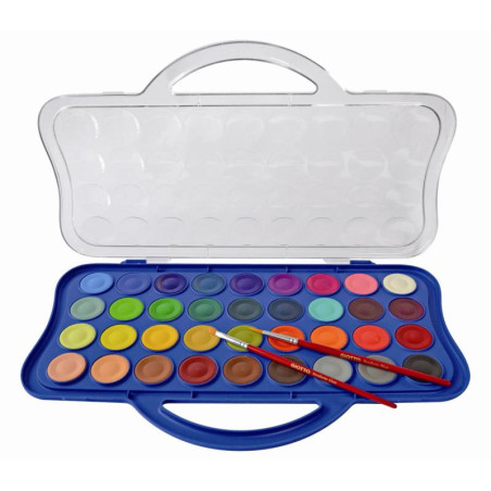 F.I.L.A. Scatola 36 Pastiglie Acquerelli Con 2 Pennelli