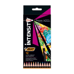 BIC Intensity Premium Nero, Blu, Marrone, Verde, Azzurro, Arancione, Rosa, Viola, Rosso, Viola, Bianco, Giallo 12 pz