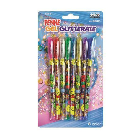 Niji 5302 penna gel Penna in gel con cappuccio Multicolore 8 pz